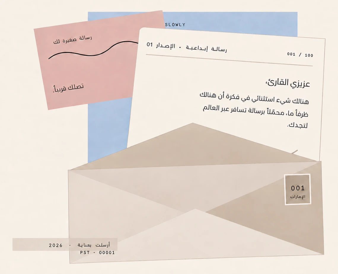 A POSTED creative letter, envelope, reply card and postal details